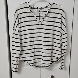 Striped Black and White Women's Top